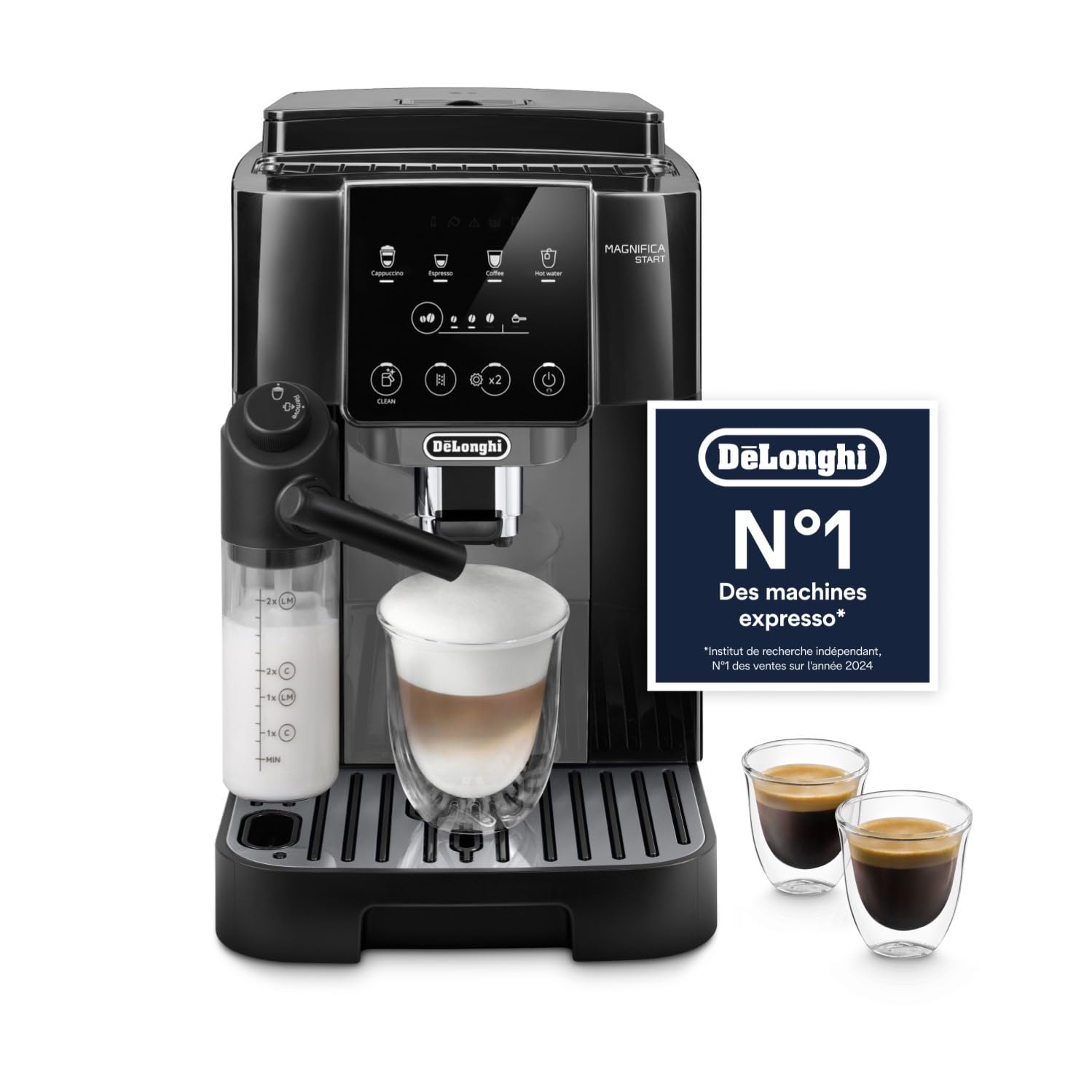 Elite Start - Perfetto Kaffeemaschine selbstoperierend, Schwarz und Grau