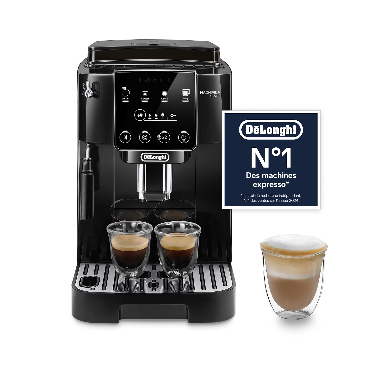 Premium Start - Perfetto Kaffeemaschine automatisch mit manuellem Milchschäumer, Schwarz (BrewLana)