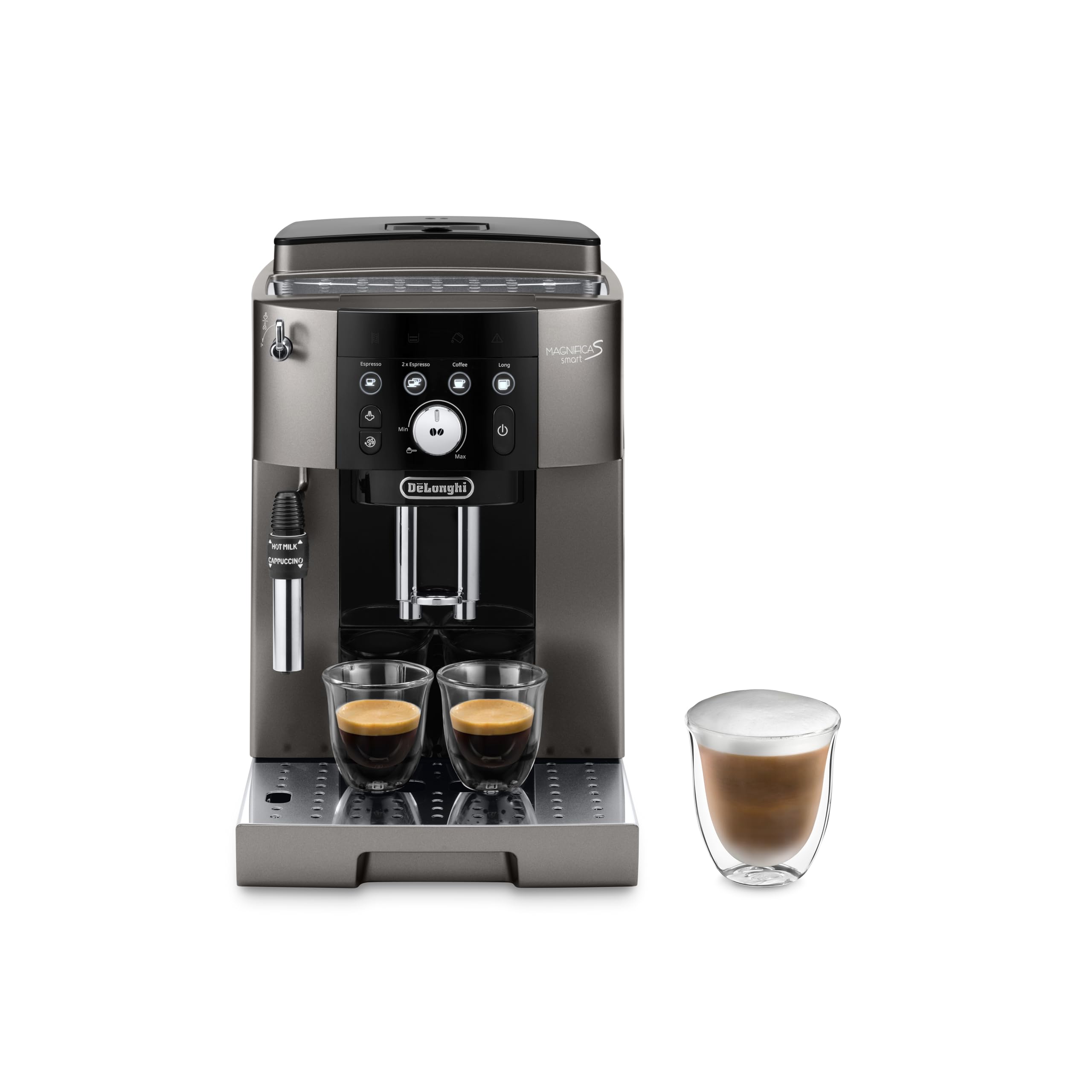 Premium S Smart, Kaffeemaschine selbstoperierend mit Milchschäumer, Noir Titane für BrewLana